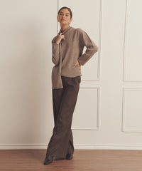 Luxe Cashmere Asymmetrical Turtleneck with Scarf