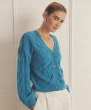 Novelty Cashmere Airy Cable Cardigan