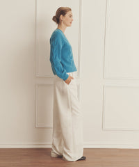 Novelty Cashmere Airy Cable Cardigan