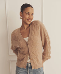 Novelty Cashmere Airy Cable Cardigan