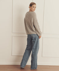 Novelty Cashmere Airy Cable Crew