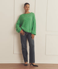 Novelty Cashmere Airy Cable Crew