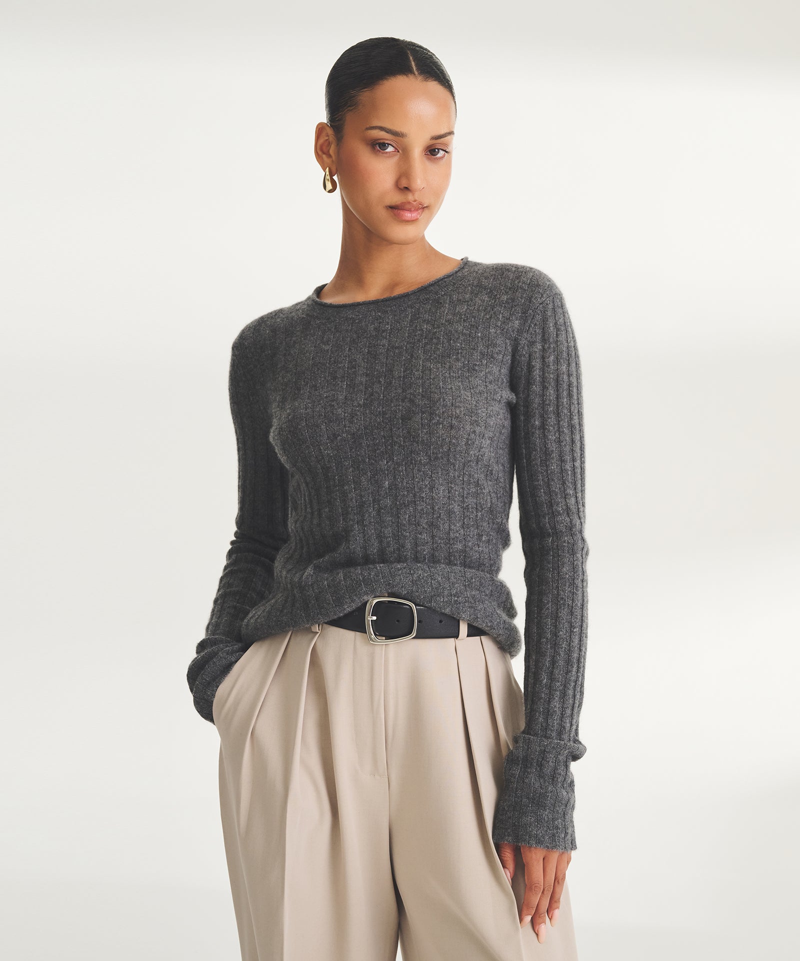 Lightweight Cashmere Ribbed Sweater