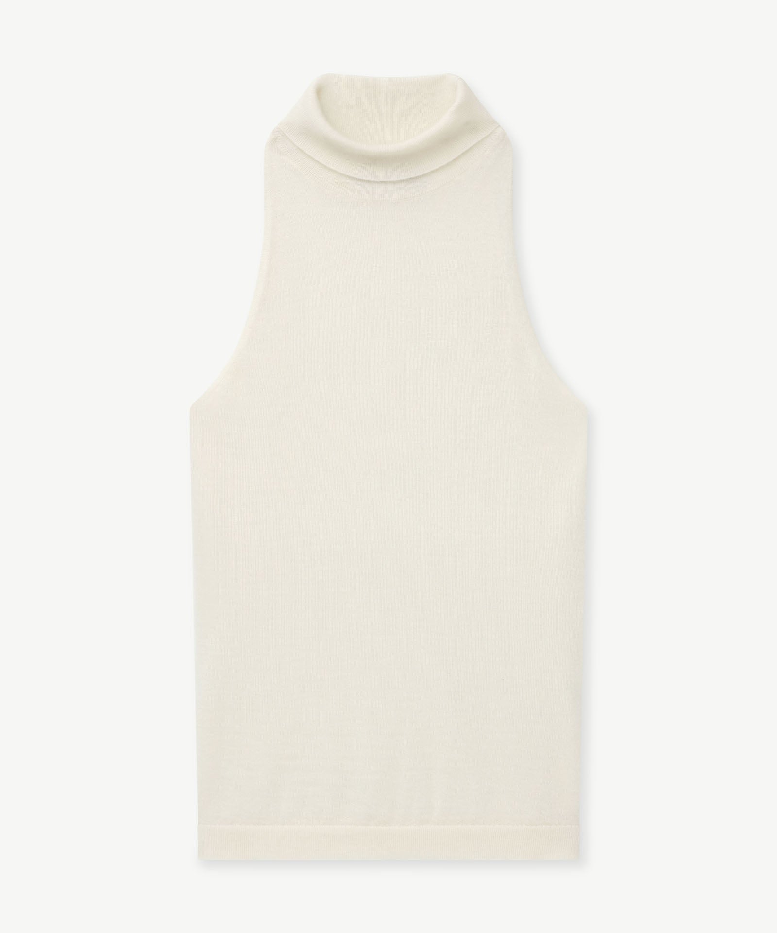 Fancy Cashmere Sleeveless Turtleneck