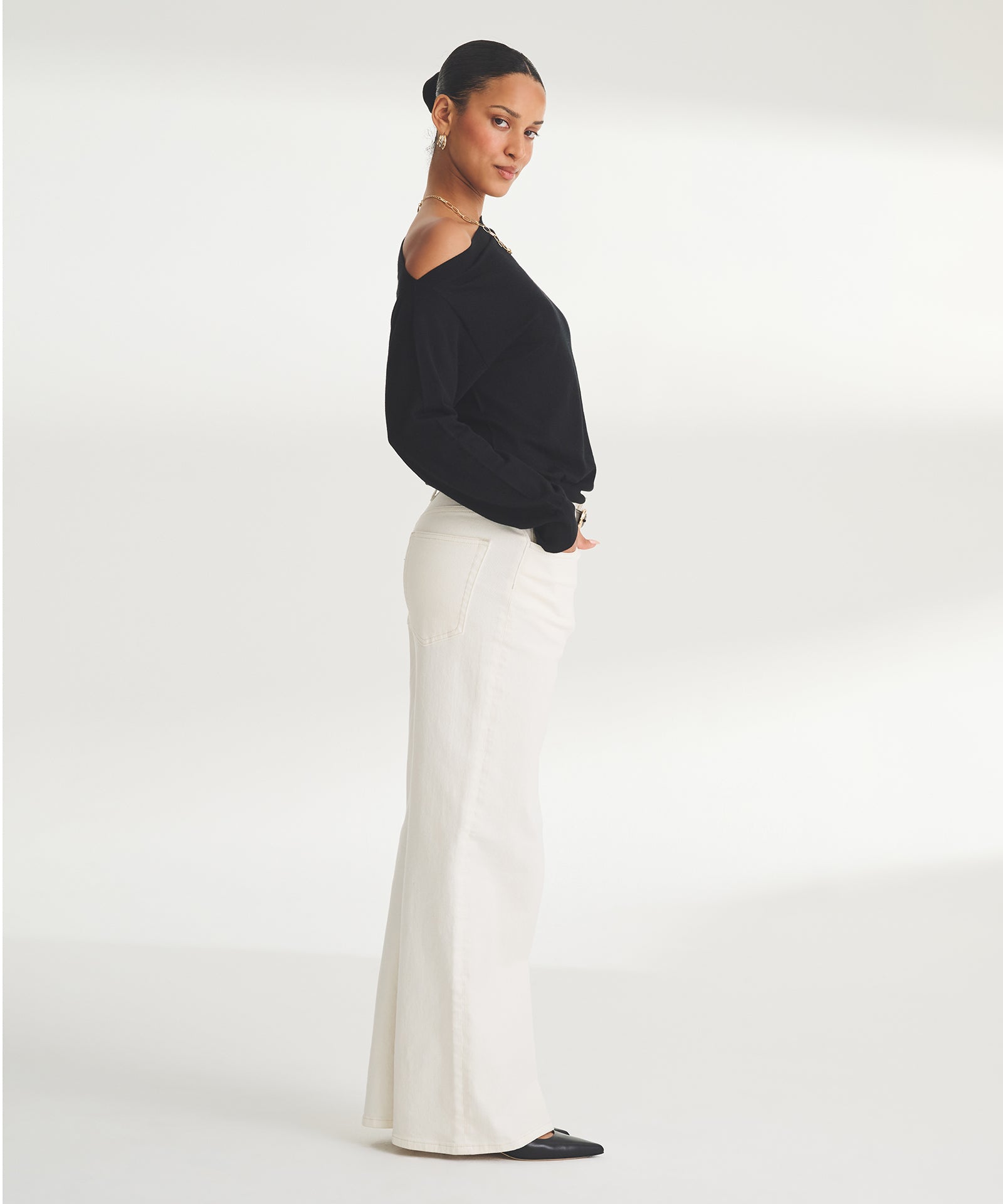 Fancy Cashmere Asymmetrical Top