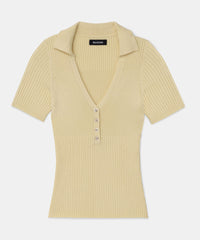 Silk Cashmere Short Sleeve Polo