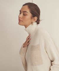 Luxe Cashmere Color Blocked Turtleneck