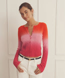 Novelty Cashmere Dip Dye Cable Cardigan