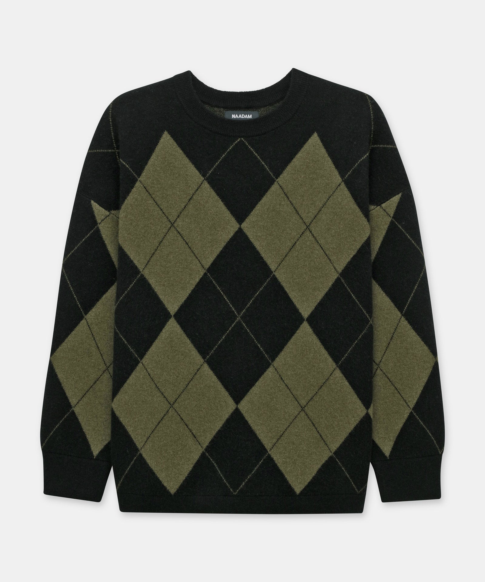 Luxe Cashmere Argyle Crewneck