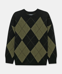 Luxe Cashmere Argyle Crewneck