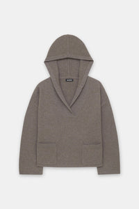 Luxe Cashmere Open Neck Hoodie