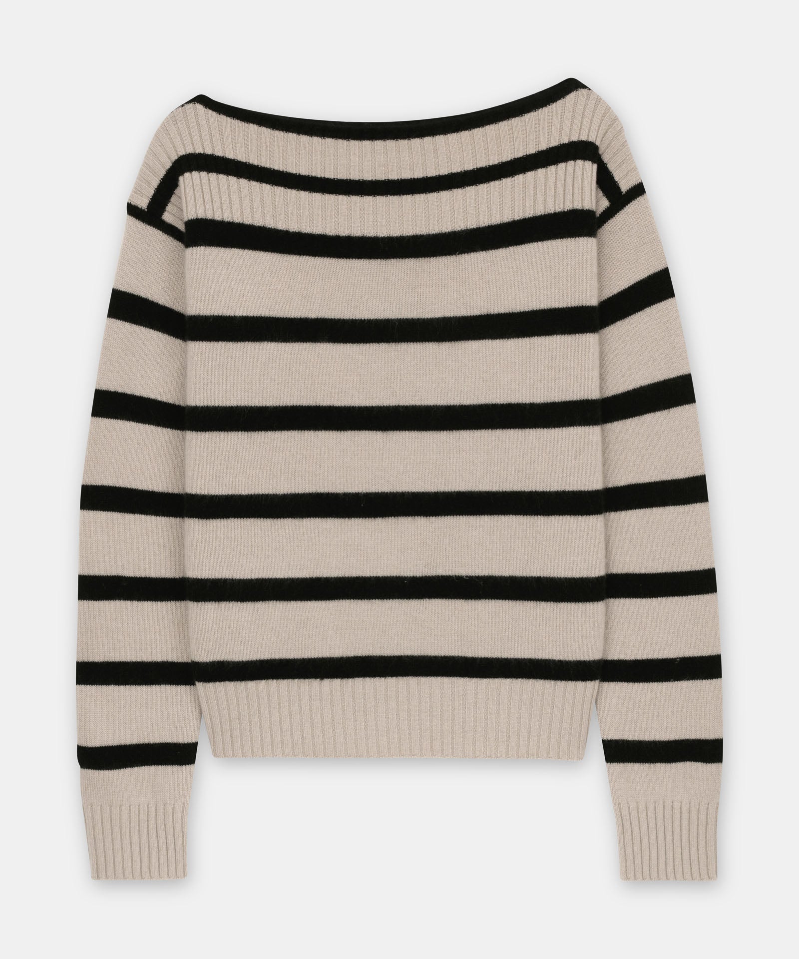 Luxe Cashmere Striped Boatneck