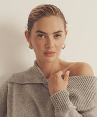 Luxe Cashmere Collared Asymmetrical Sweater