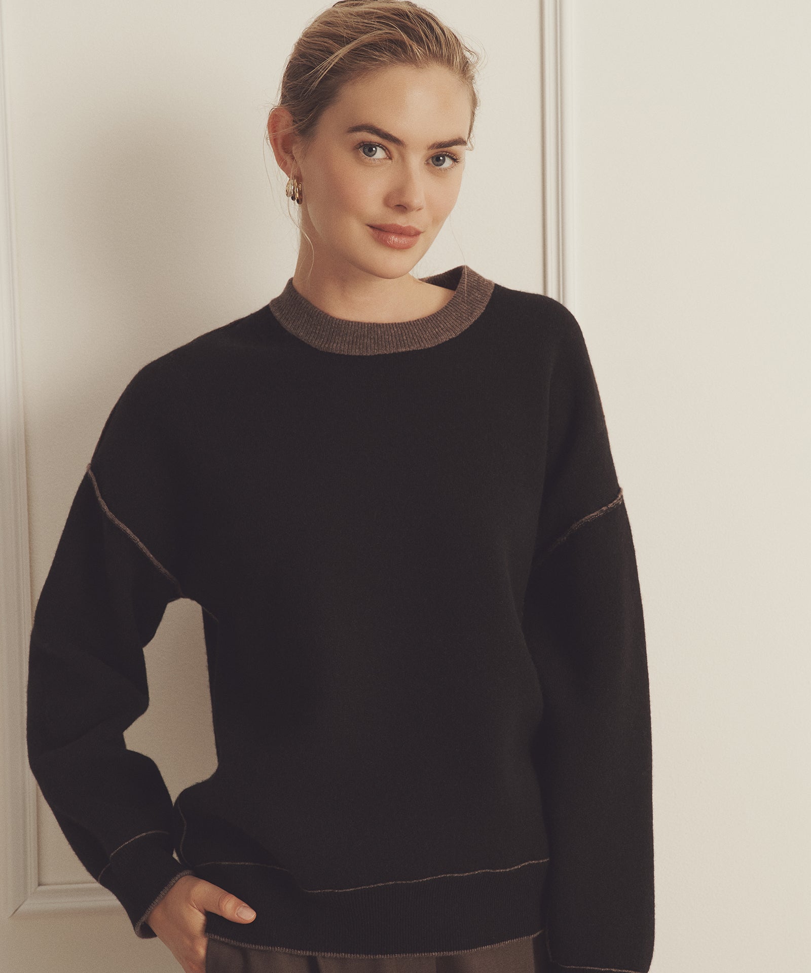 Super Luxe Cashmere Double Faced Crewneck