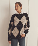 Luxe Cashmere Argyle Crewneck