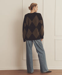 Luxe Cashmere Argyle Crewneck