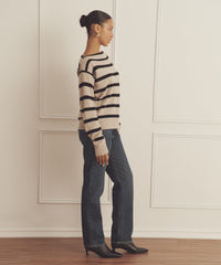 Luxe Cashmere Striped Boatneck