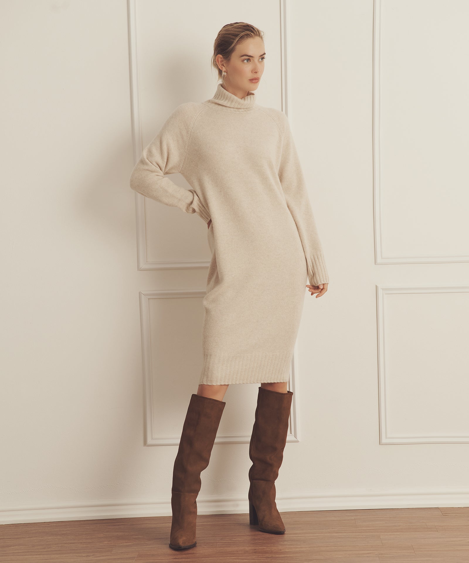 Luxe Cashmere Turtleneck Dress