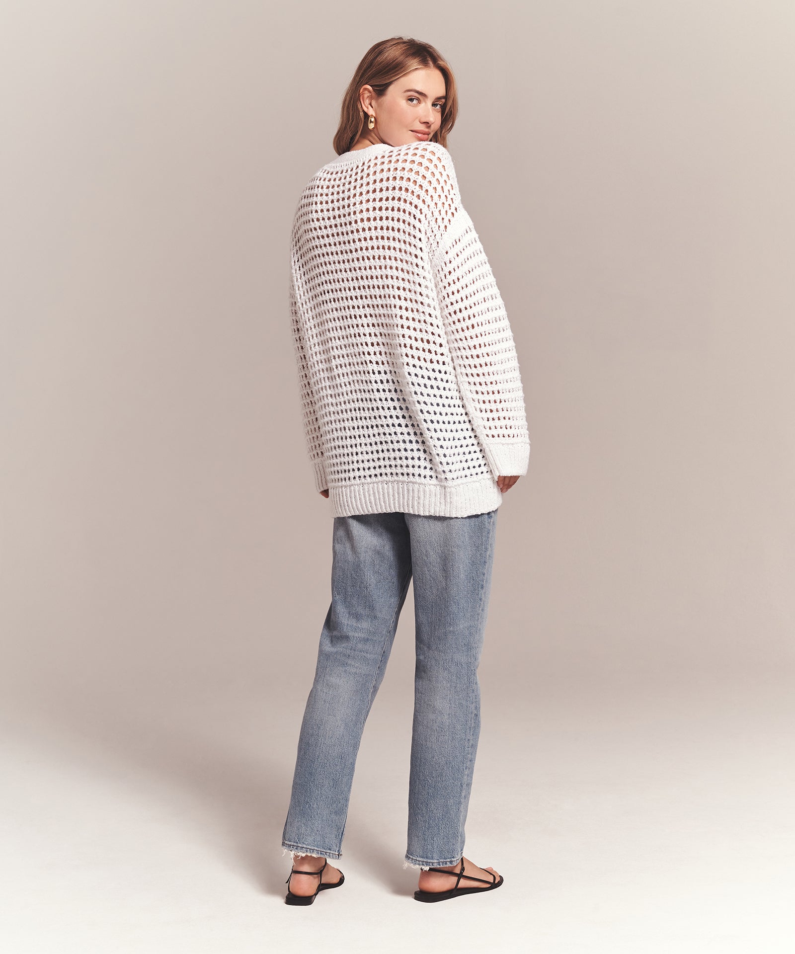 Luxe Chunky Cotton Pointelle Cardigan