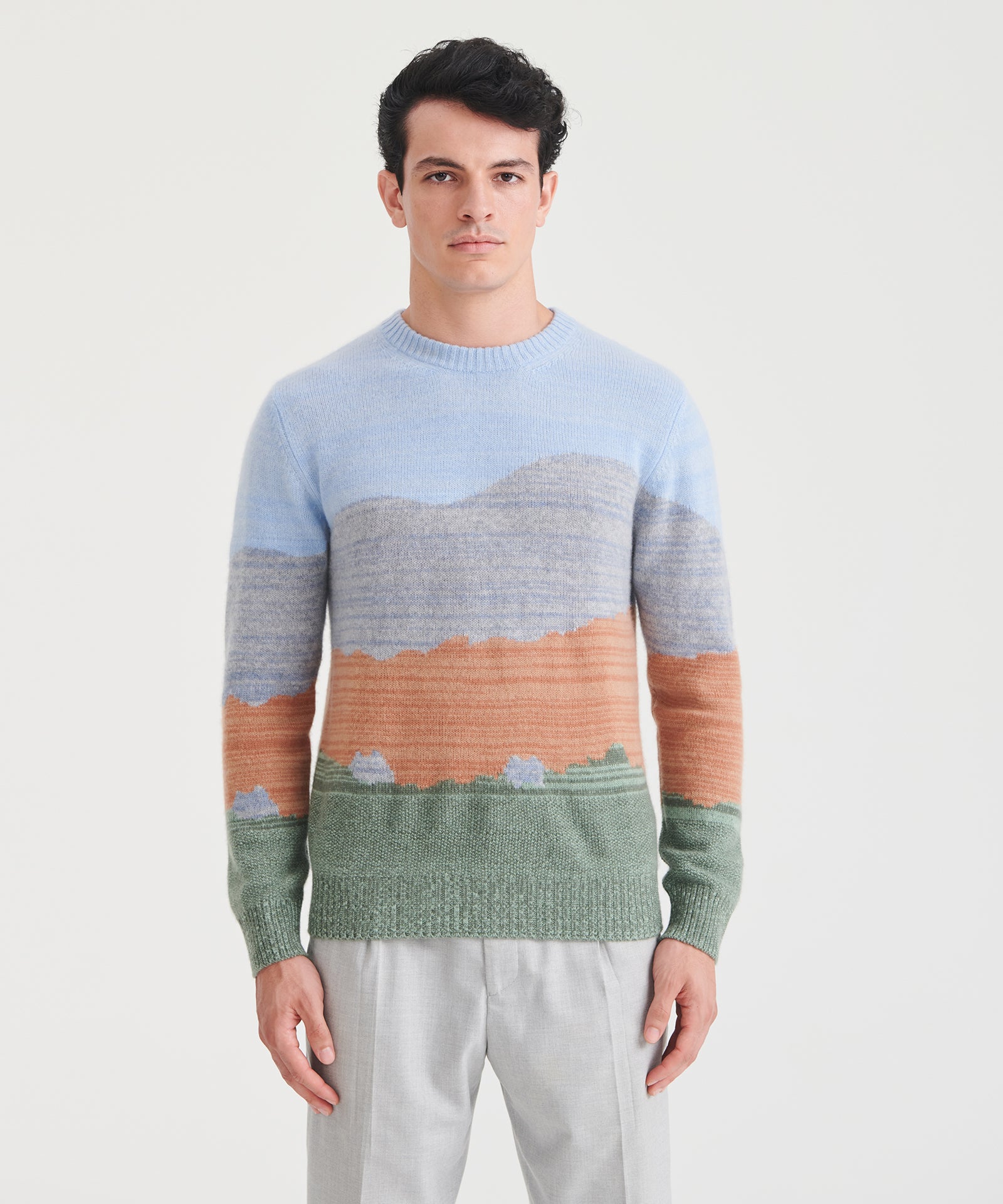 Unisex Signature Cashmere GOAT Mongolia Landscape Sweater