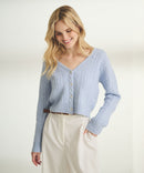 Wool Cashmere Cable Cardigan