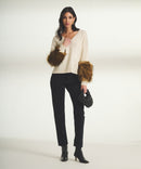 Cashmere Faux Fur V-Neck