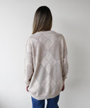 Modal Cashmere Argyle Pointelle Cardigan