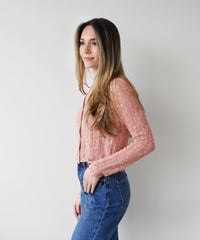 Cotton Silk Pointelle Cardigan