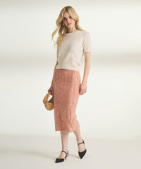 Cotton Silk Pointelle Skirt