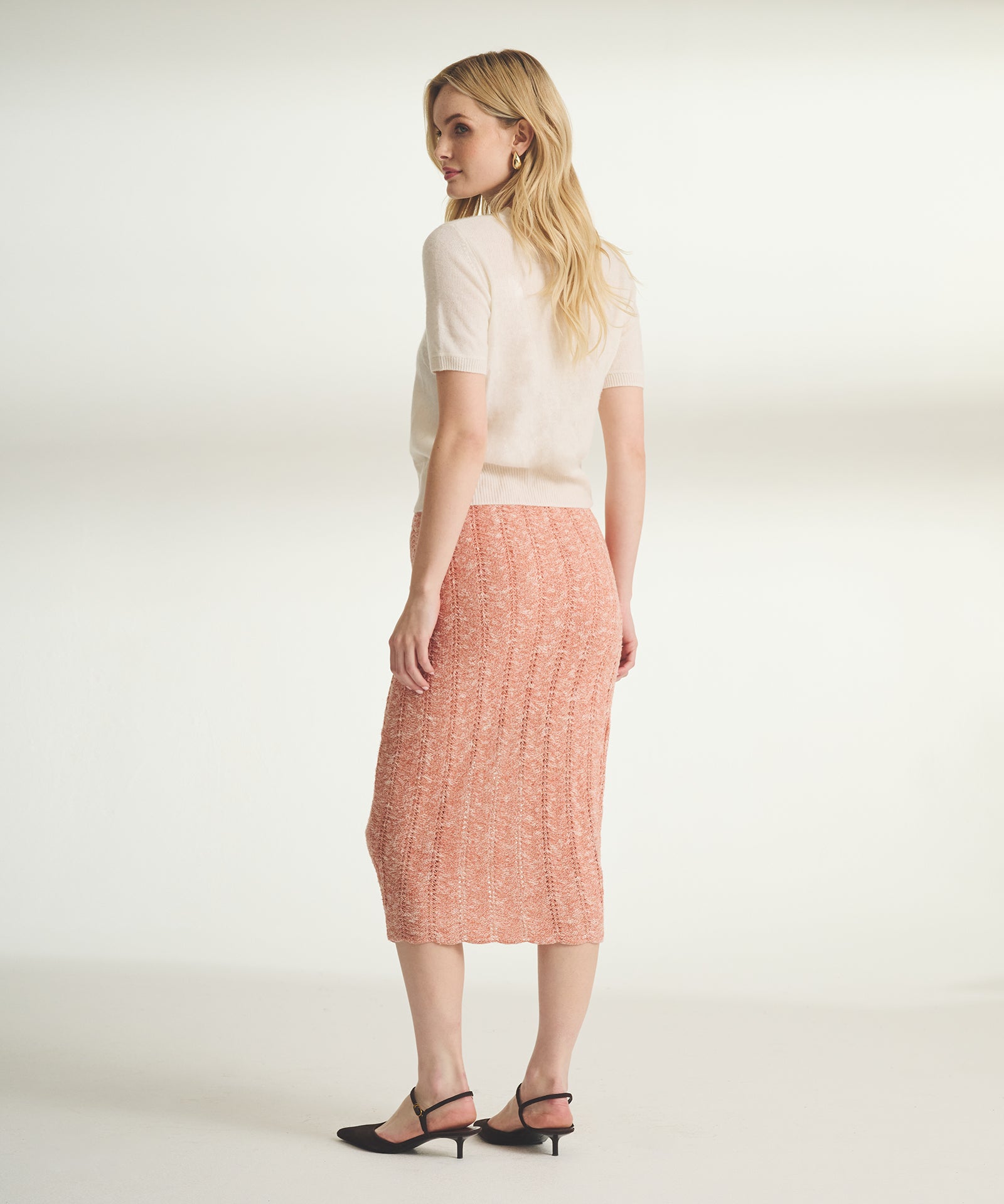 Cotton Silk Pointelle Skirt