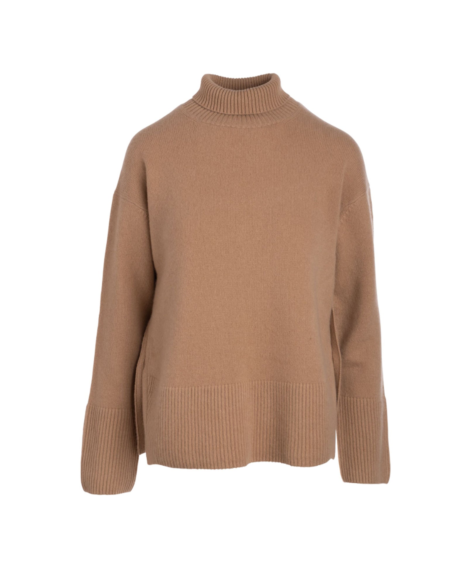 Luxe Cashmere Side-Button Turtleneck