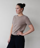 Cashmere Short Sleeve Cropped Pullover