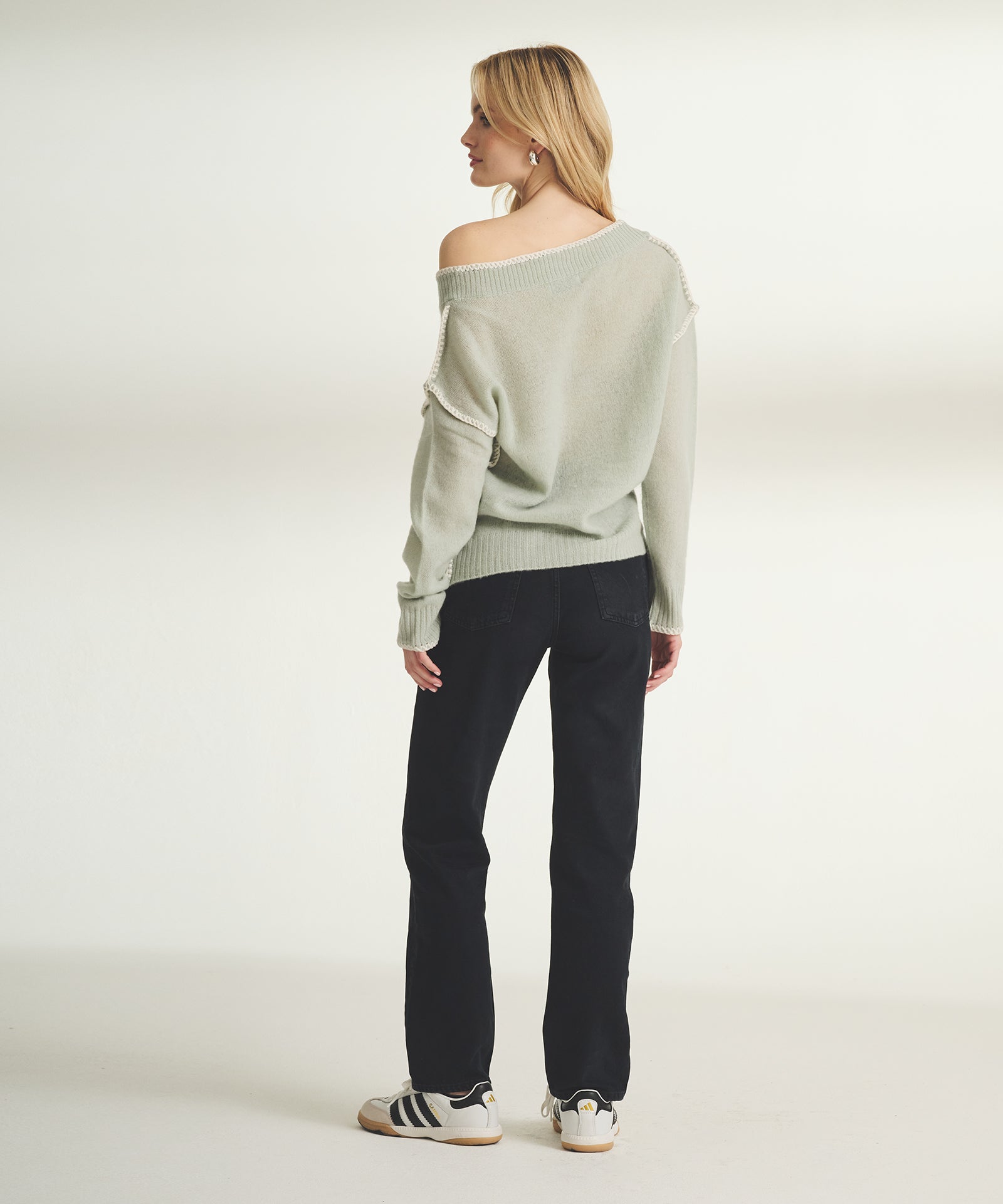 Featherweight Cashmere Embroidered Crewneck Sweater