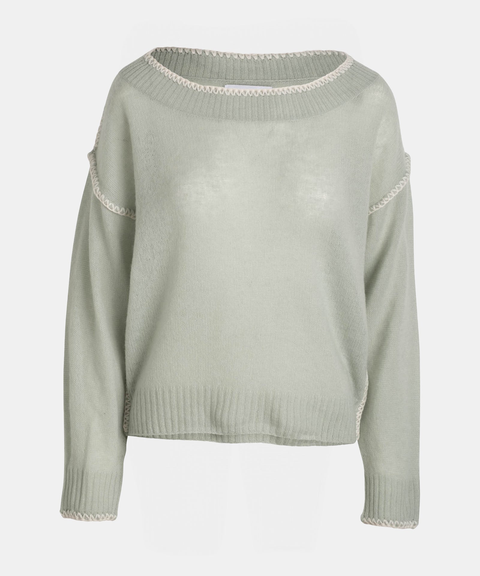 Featherweight Cashmere Embroidered Crewneck Sweater