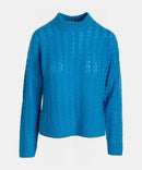 Cashmere Open Cable Crewneck Sweater