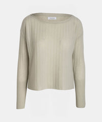 Lightweight Cashmere Rib Boatneck Sweater