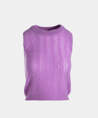 Cashmere Open Cable Sleeveless Top