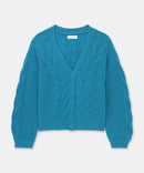 Novelty Cashmere Airy Cable Cardigan