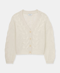 Novelty Cashmere Airy Cable Cardigan