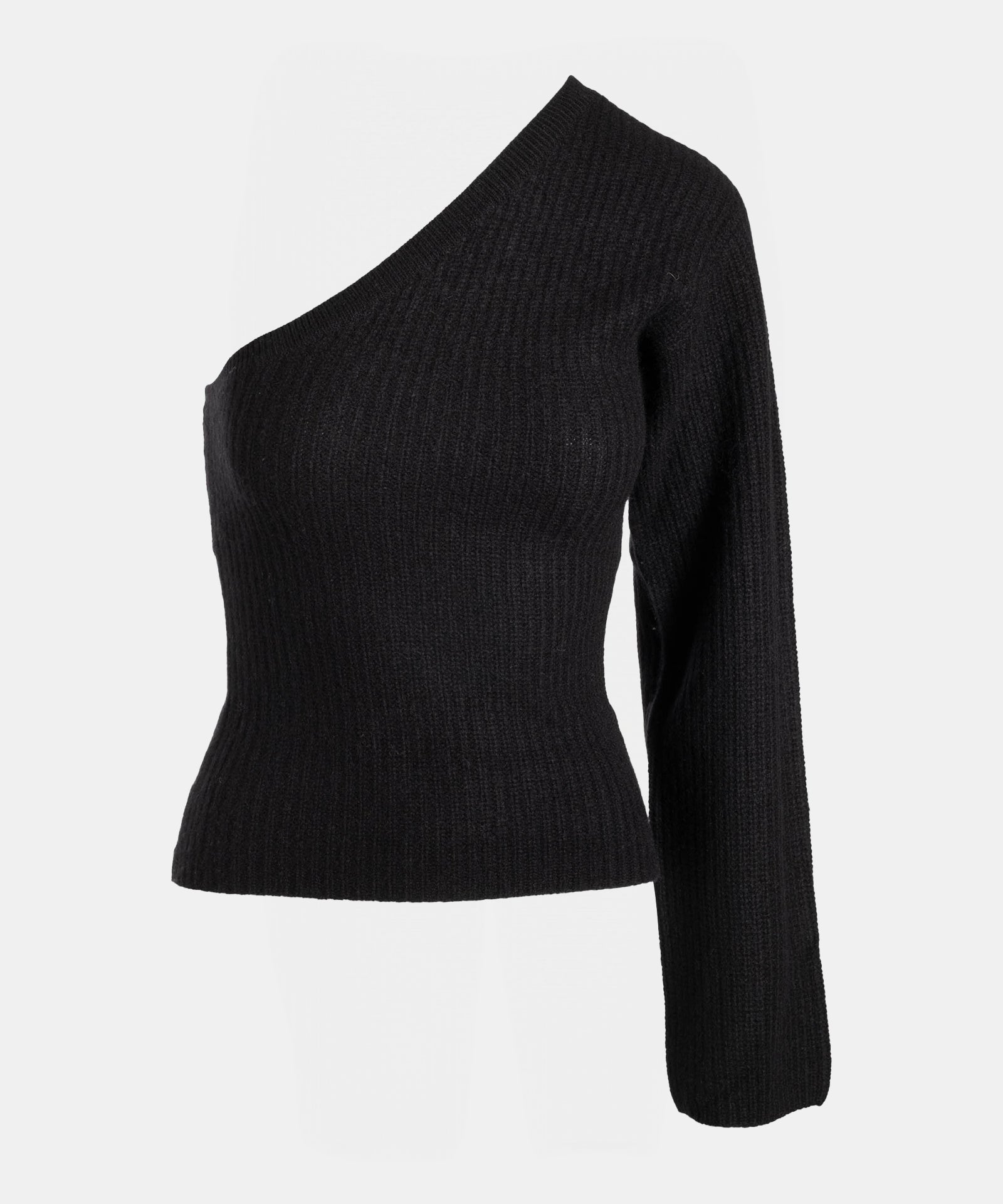 Cashmere Ribbed Asymmetrical Top