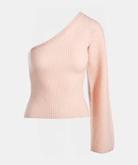 Cashmere Ribbed Asymmetrical Top