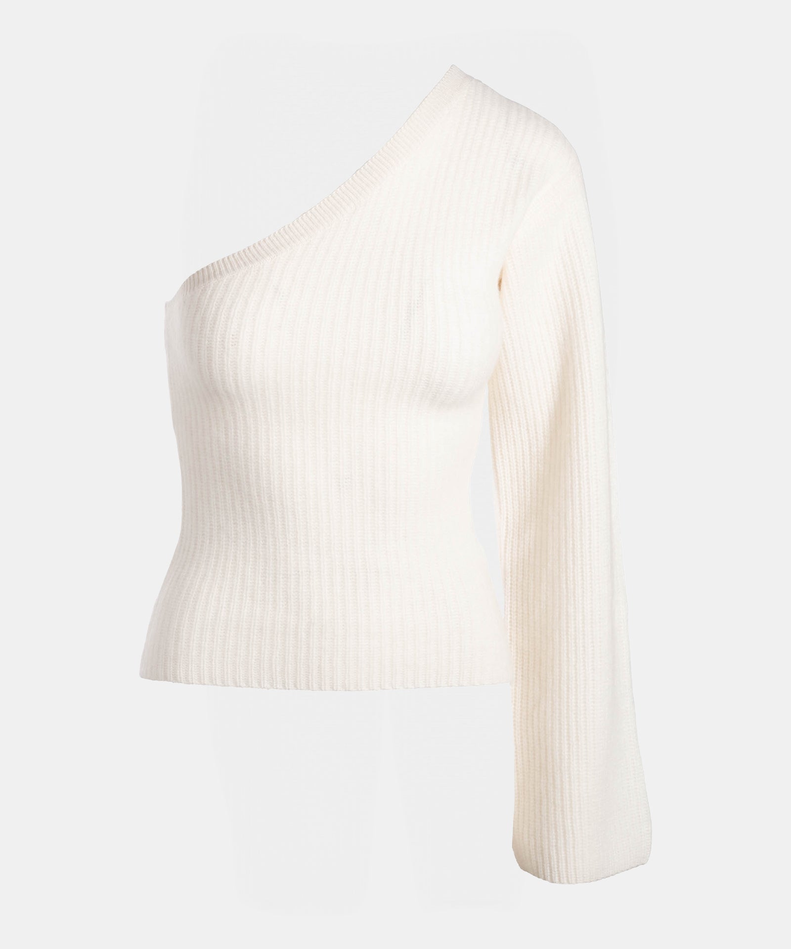 Cashmere Ribbed Asymmetrical Top