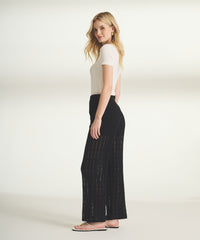 Silk Blend Pointelle Cropped Pant