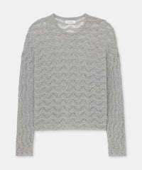 Novelty Cashmere Lace Crew