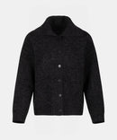 Super Luxe Cashmere Reversible Marled Turtleneck Cardigan