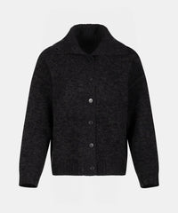 Super Luxe Cashmere Reversible Marled Turtleneck Cardigan