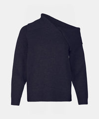 Luxe Cashmere Collared Asymmetrical Sweater