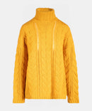 Wool Cashmere Statement Cable Turtleneck