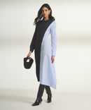 Wool Cashmere Mixed Media Asymmetrical Midi Dress