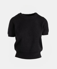 Cashmere Short Sleeve Cropped Pullover